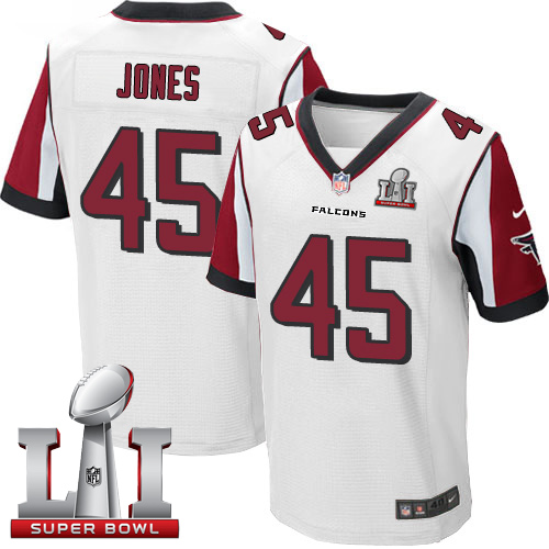 Nike Falcons #45 Deion Jones White Super Bowl LI 51 Men's Stitched NFL Elite Jersey - Click Image to Close